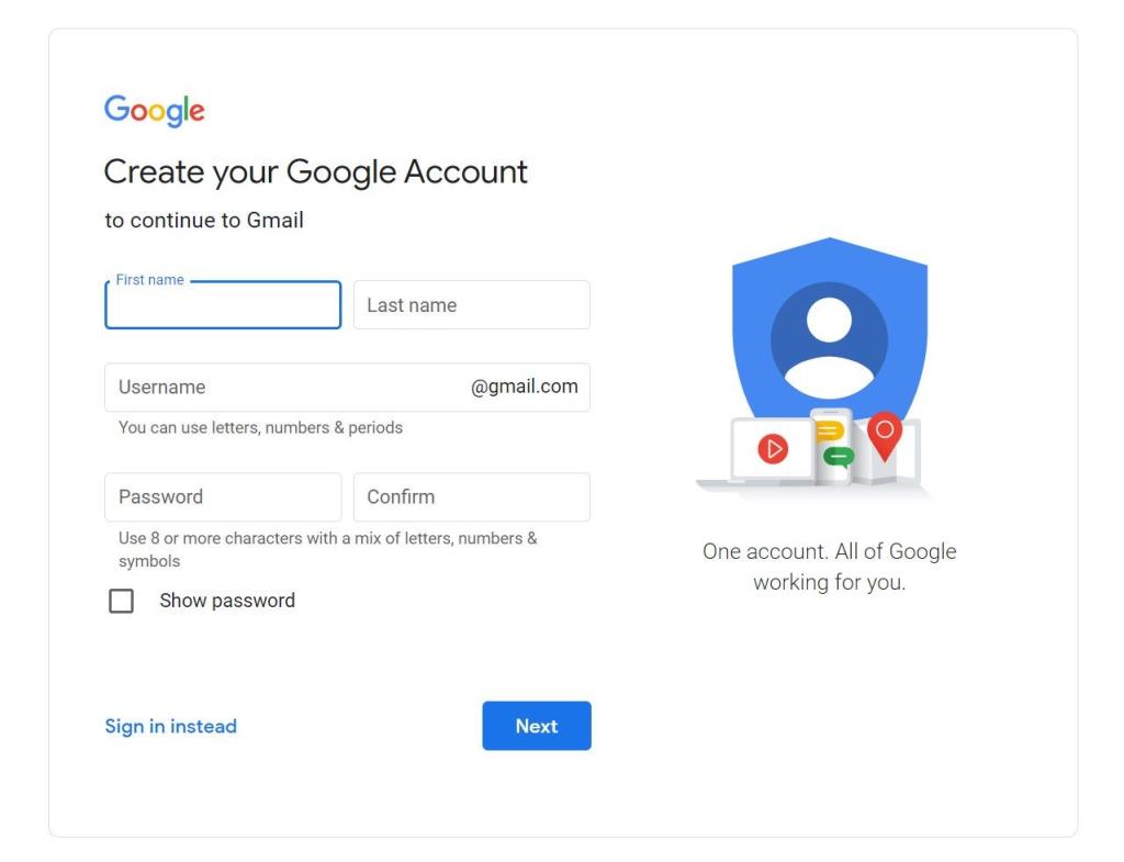Cách thiết lập tài khoản Gmail mới cho chính bạn hoặc cho người khác