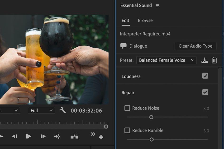 Como obter um áudio melhor com som essencial no Adobe Premiere Pro
