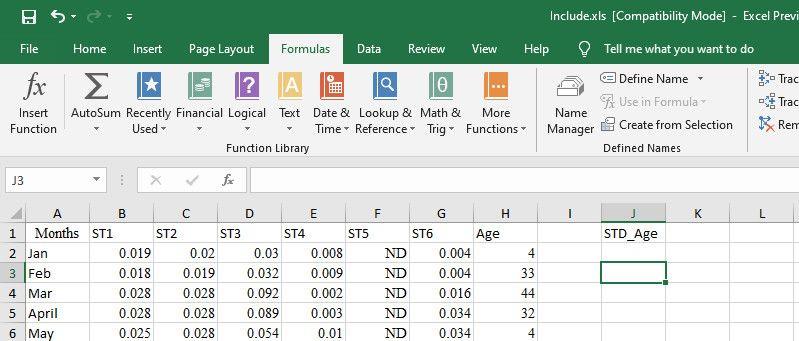 Comment calculer l'écart type dans Excel