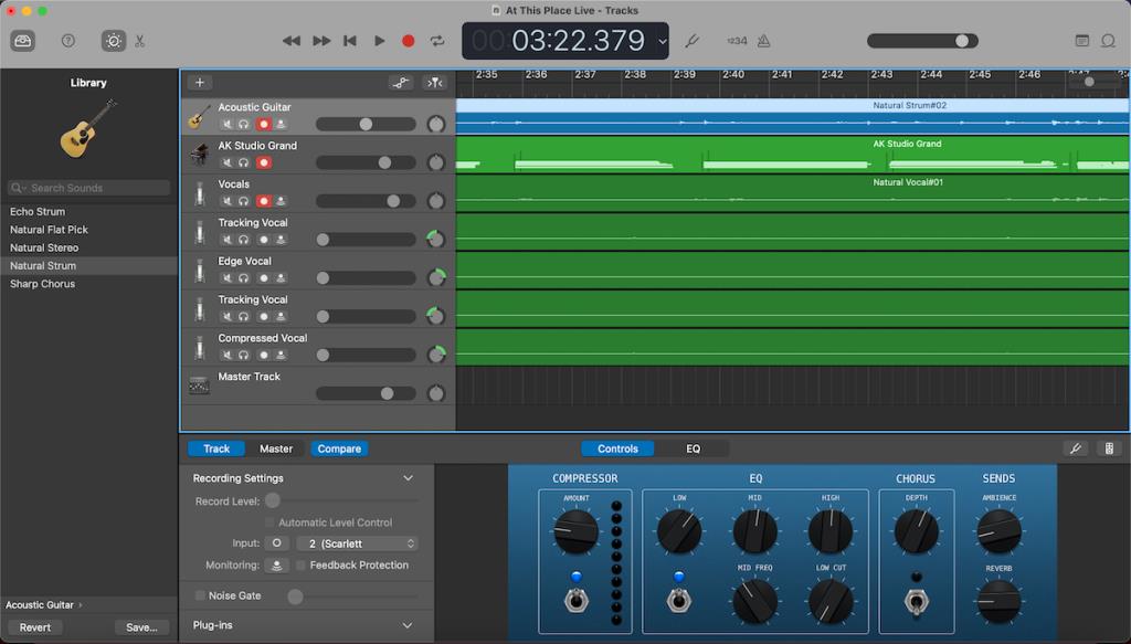 Cum să utilizați Garageband pe Mac pentru a înregistra mai multe melodii live simultan
