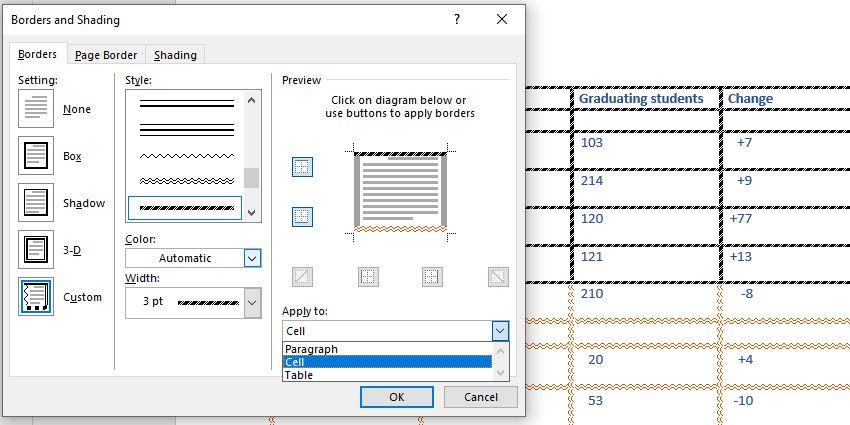 Cách định dạng đường viền bảng trong Microsoft Word
