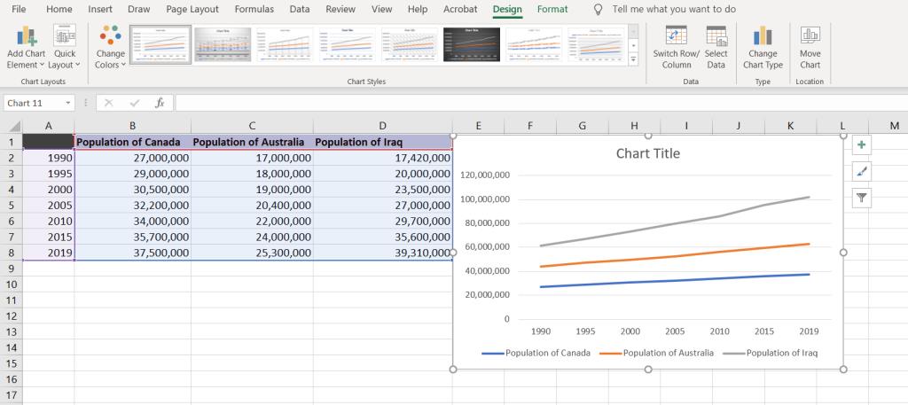 如何在 Excel 中製作折線圖