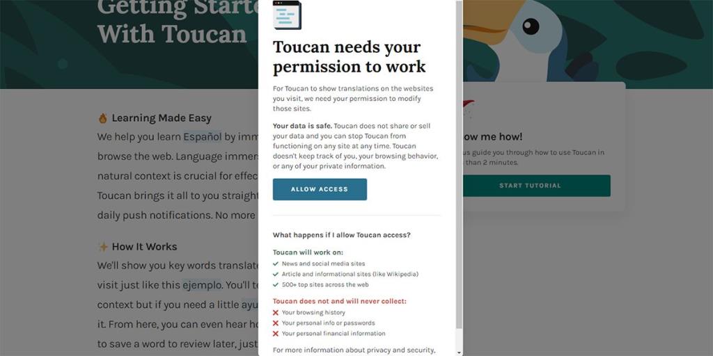 Cara Belajar Bahasa Baharu Semasa Melayari Internet Menggunakan Toucan