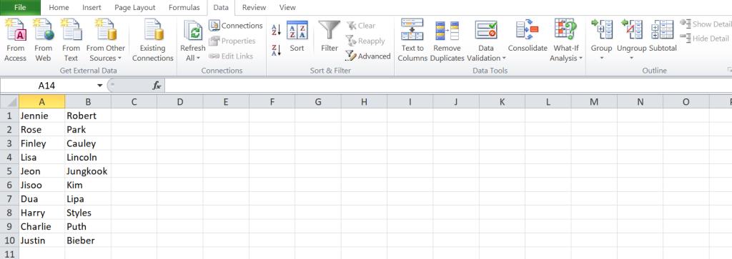 Jak podzielić komórki Excela za pomocą ogranicznika