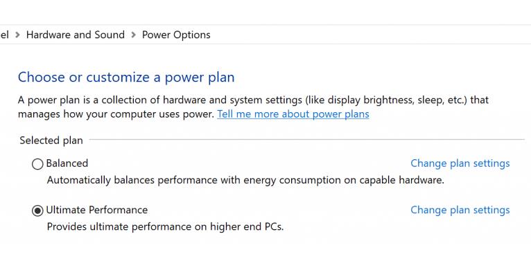 Cách bật Gói năng lượng hiệu suất tối cao trong Windows 10