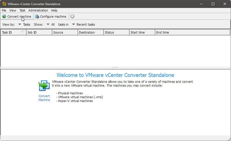 Clonează Windows-ul într-o VM cu VMWares vCenter Converter Standalone