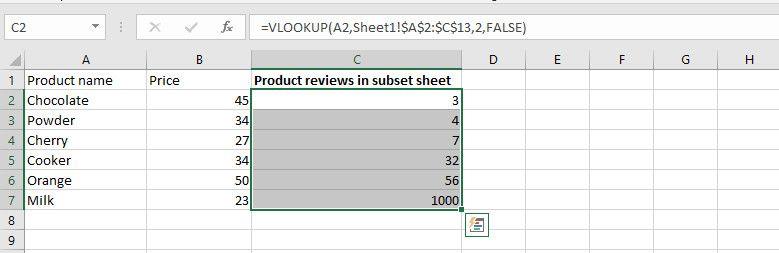 كيفية عمل VLOOKUP في جدول بيانات Excel