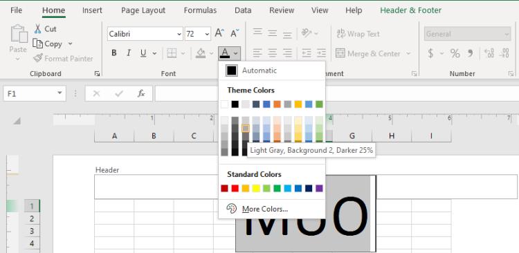 Cum s�� adăugați un filigran în Microsoft Excel