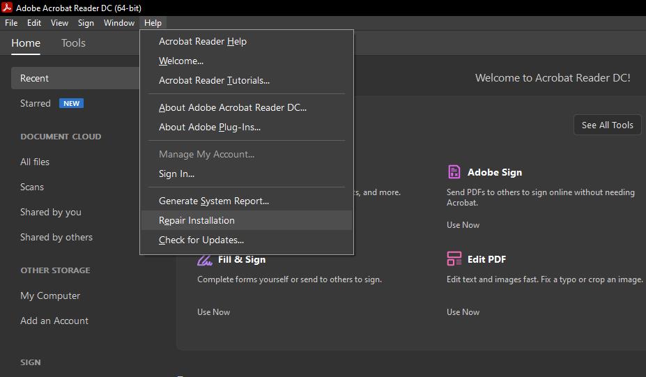 6 correctifs pour Adobe Acrobat Reader n'ouvrant pas les fichiers PDF sous Windows
