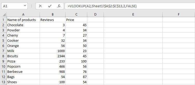 วิธีทำ VLOOKUP ในสเปรดชีต Excel