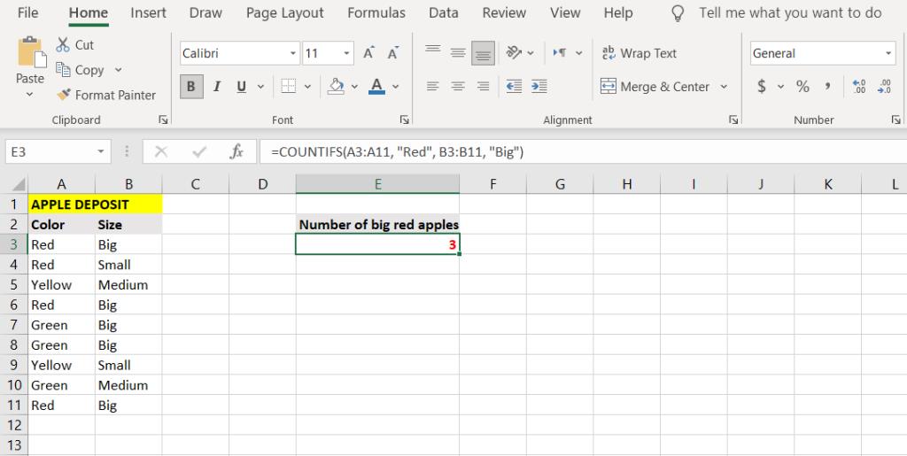 Cómo usar la función COUNTIF y COUNTIFS en Excel
