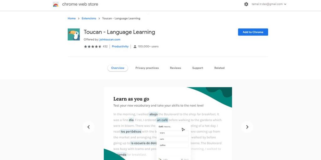 วิธีการเรียนรู้ภาษาใหม่ในขณะที่ท่องอินเทอร์เน็ตโดยใช้ Toucan