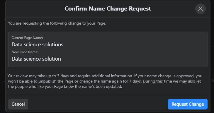 Facebookページ名を変更する方法