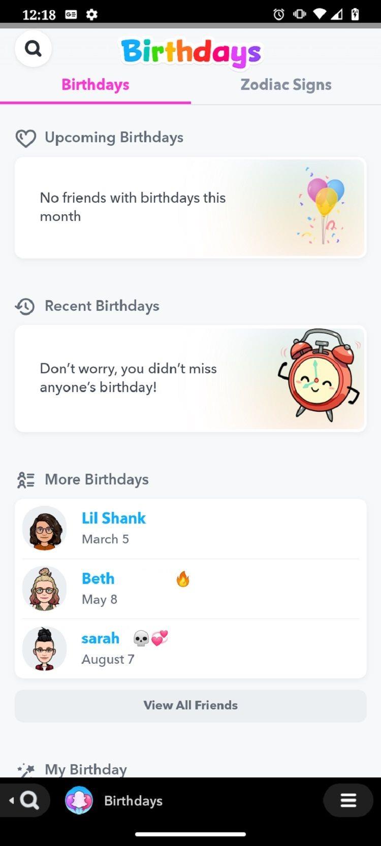 Snapchat Birthdays Mini는 친구들과의 축하를 더욱 즐겁게 만들어줍니다.