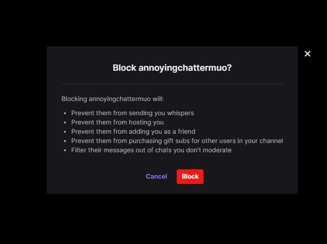 Come bloccare e sbloccare qualcuno su Twitch