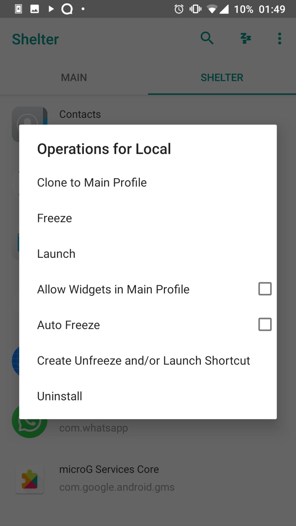 Cum să utilizați aplicațiile Shelter to Sandbox pe Android