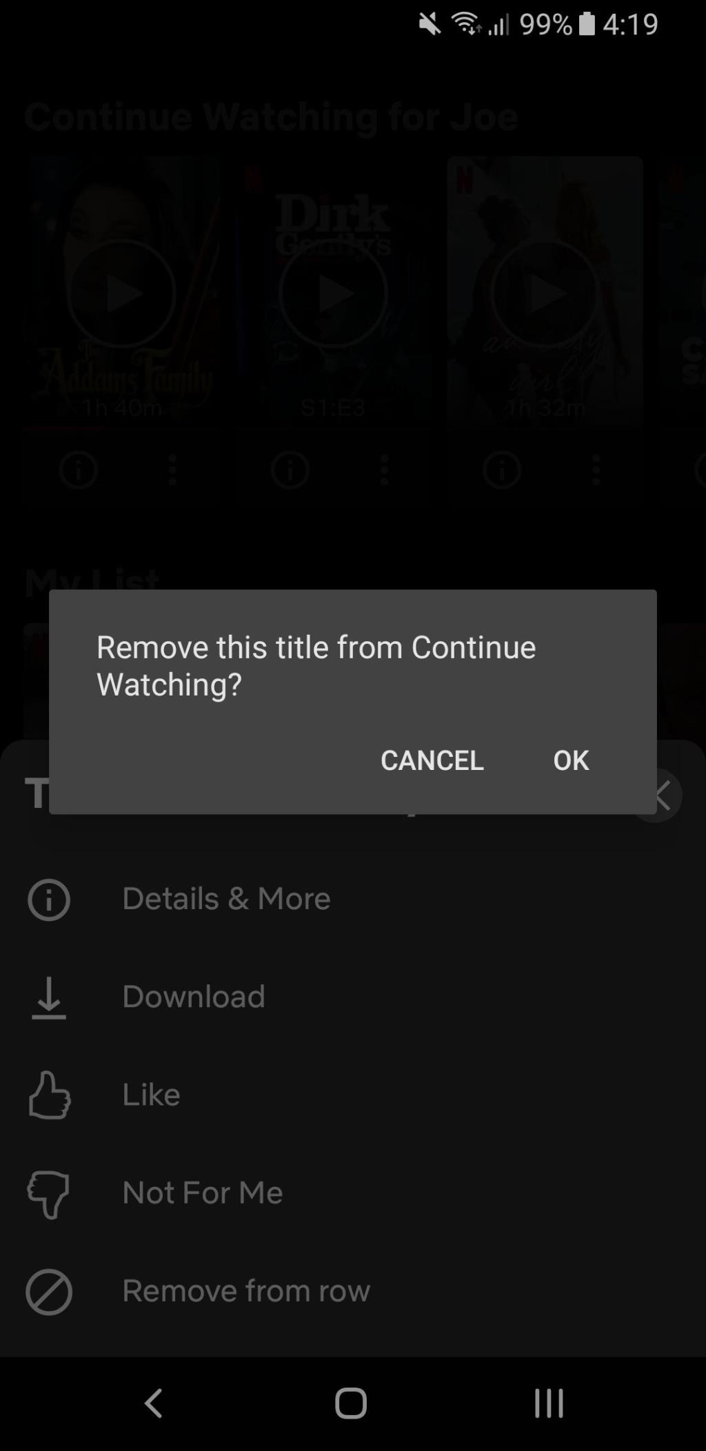 Cum să eliminați conținut din Continuați vizionarea pe Netflix