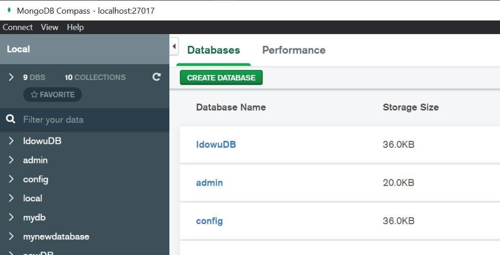 Een database en verzameling maken in MongoDB