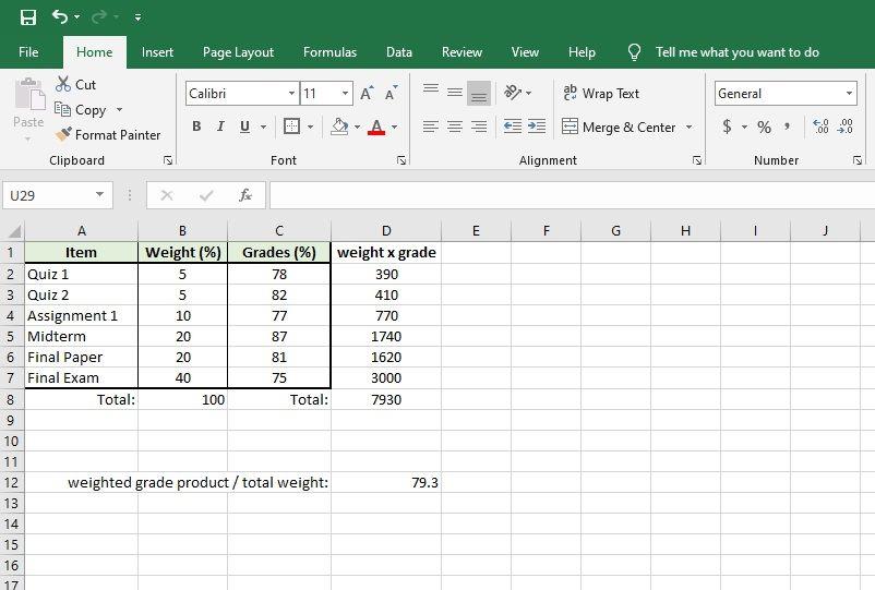 Excelで加重平均を計算する方法