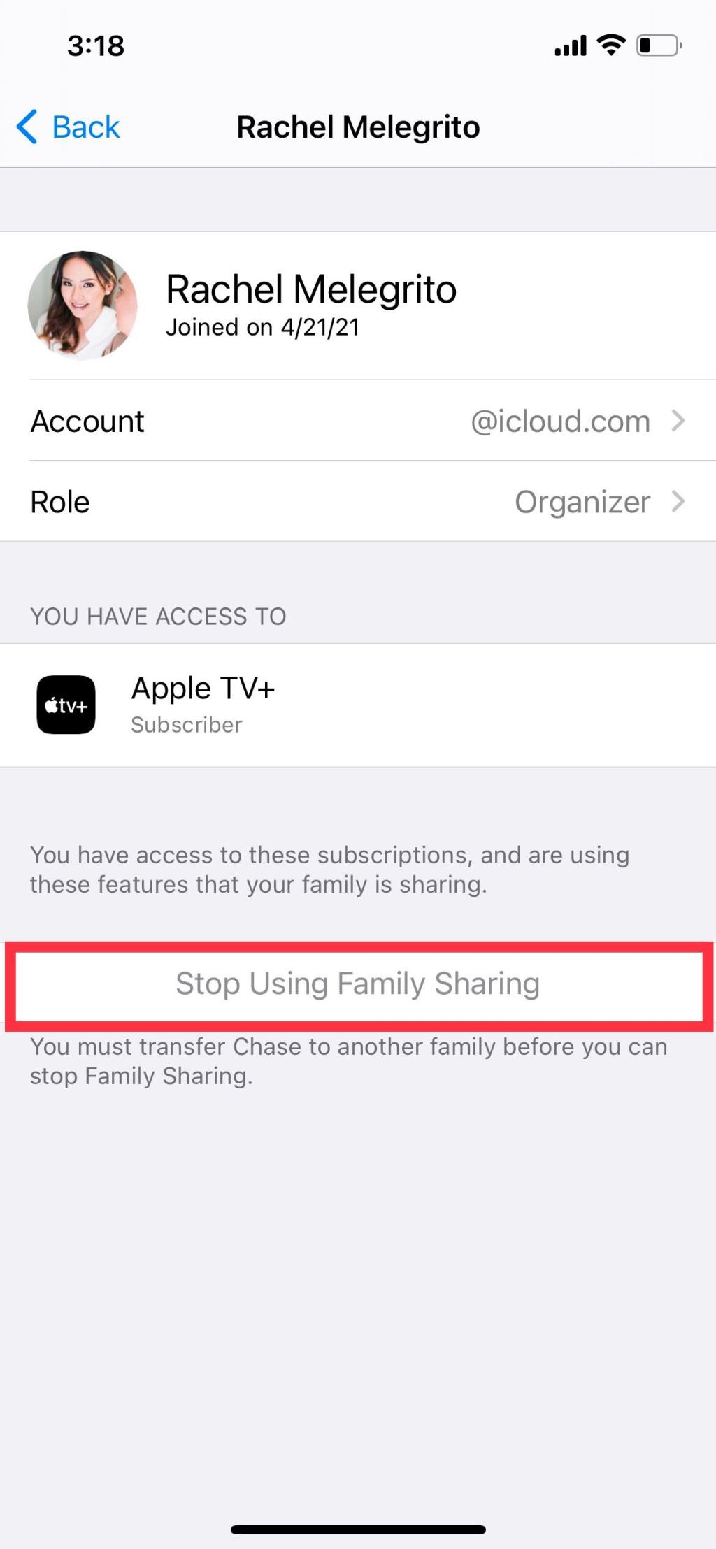 Comment arrêter d'utiliser le partage familial Apple ou supprimer d'autres membres de la famille