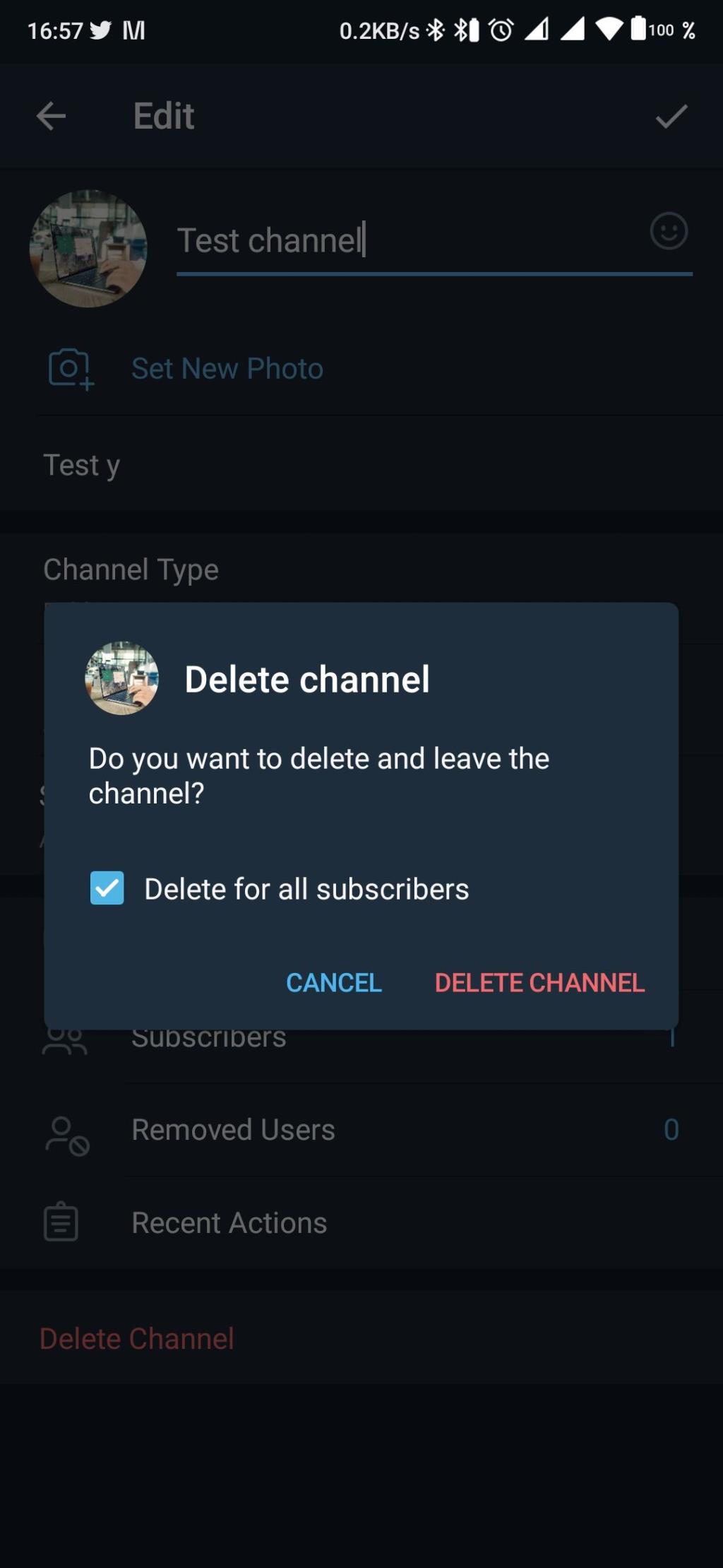 Cómo eliminar su canal o grupo de Telegram