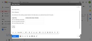 Gmailメッセージにテーブルを追加する方法