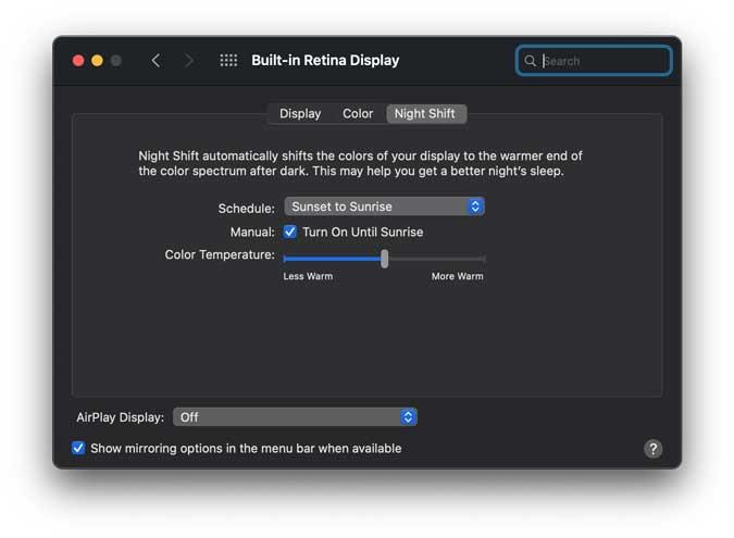 Comment désactiver Night Shift pour certaines applications sur Mac