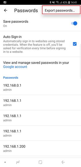 ChromeMobileで保存されたパスワードを確認する方法