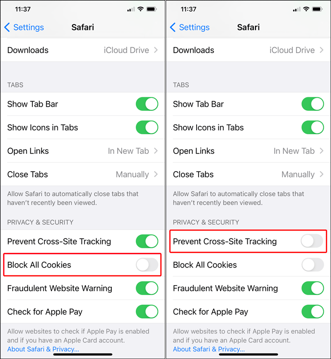 Comment activer les cookies sur iPhone sur tous les navigateurs