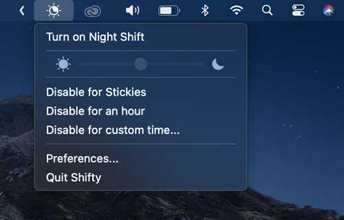 Cómo deshabilitar el turno de noche para ciertas aplicaciones en Mac