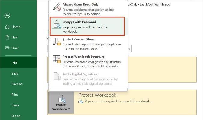 Как защитить паролем файл Excel в Windows и OneDrive