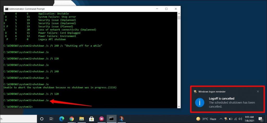 كيفية إيقاف تشغيل Windows 10 وإعادة تشغيله وجدولته باستخدام CMD