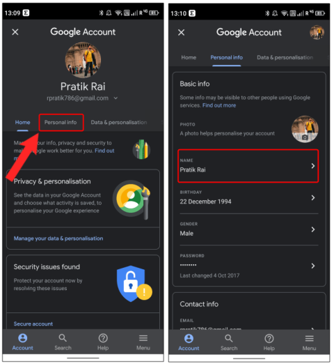 Android、iOS、およびWebでGmailの表示名を変更する方法