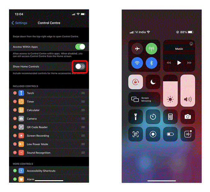 Cum să eliminați accesoriile pentru casă din Centrul de control pe iOS14?