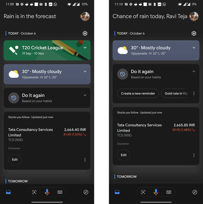 Jak zatrzymać wyświetlanie kart sportowych w Google Assistant Snapshot