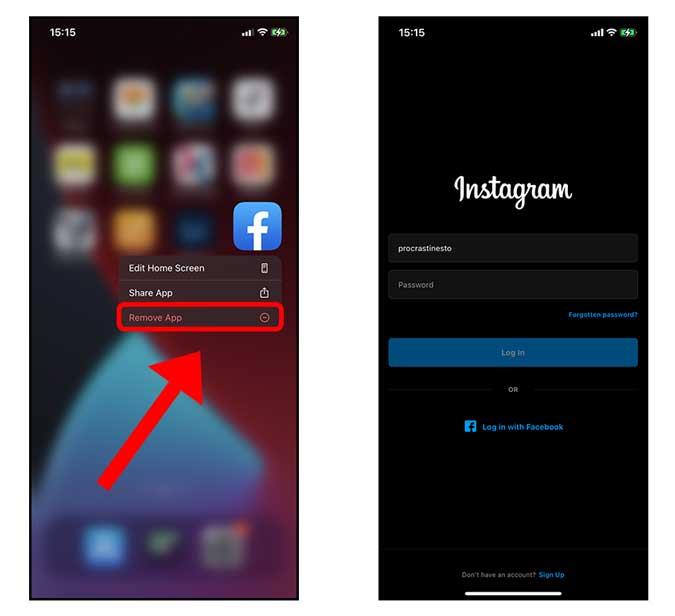 จะลบข้อมูลการเข้าสู่ระบบที่บันทึกไว้บนแอพ Instagram iOS ได้อย่างไร