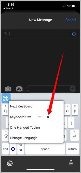 كيفية تغيير حجم لوحة مفاتيح iPhone