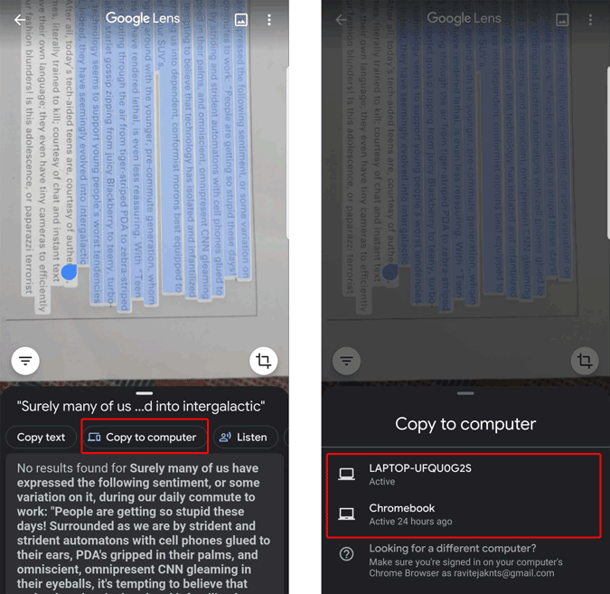 Cara Menyalin Teks Dari Kertas ke Komputer Riba Anda Dengan Google Lens