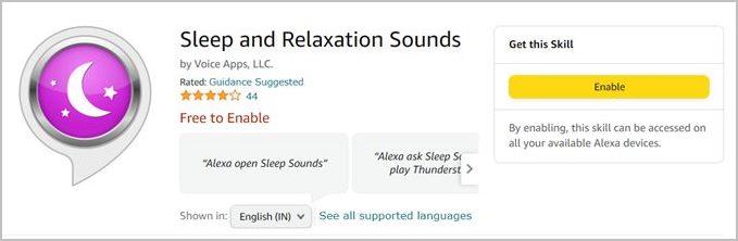 รายการเสียงการนอนหลับและการพักผ่อนที่ดีที่สุดของ Alexa ให้เล่น
