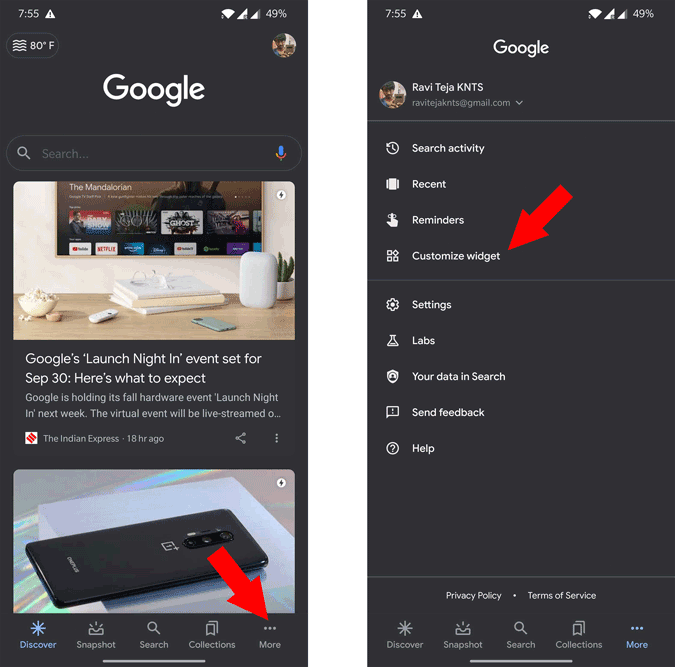 Comment personnaliser Google Widget sur Android